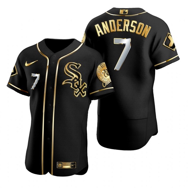 Chicago White Sox #7 Tim Anderson Black Gold Flex Base Stitched Jersey - Zenithce