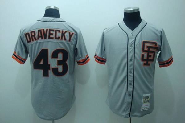 Mitchell And Ness Giants #43 Dave Dravecky Stitched Grey Throwback Jersey - Zenithce