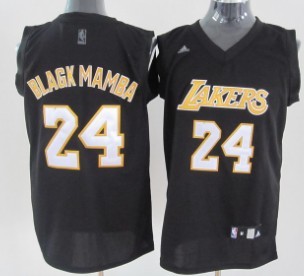 Los Angeles Lakers #24 Black Mamba Black Fashion Jersey - Zenithce