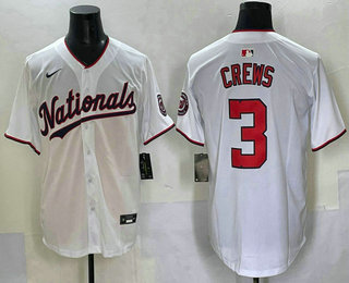 Washington Nationals #3 Dylan Crews White Limited Stitched Jersey - Zenithce