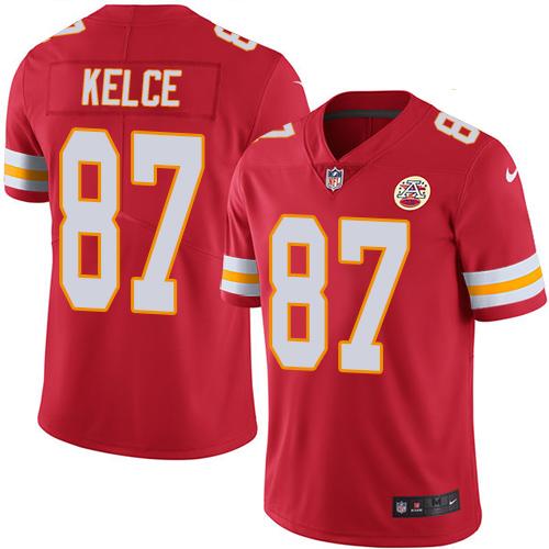 Chiefs #87 Travis Kelce Red Stitched Limited Rush Nike Jersey - Zenithce