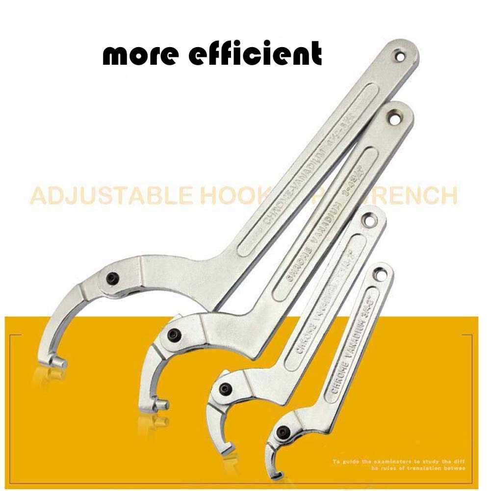 Vmotor Chrome Vanadium Adjustable C Spanner Hook Wrench Tool - Zenithce