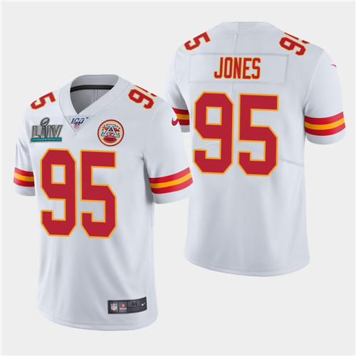 Chiefs #95 Chris Jones White Super Bowl LIV Vapor Untouchable Limited Stitched Jersey - Zenithce