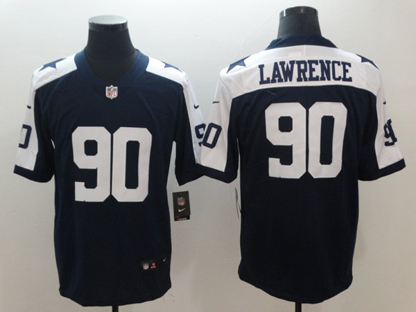 Dallas Cowboys #90 Demarcus Lawrence Navy Blue Thanksgiving Vapor Untouchable Limited Stitched Football Jersey - Zenithce