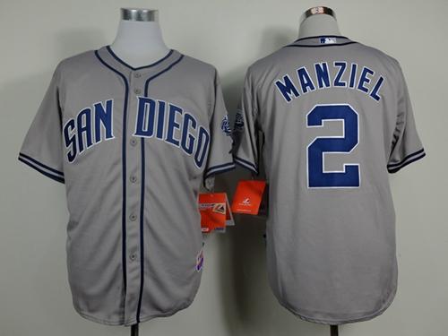 Padres #2 Johnny Manziel Grey Cool Base Stitched Jersey - Zenithce