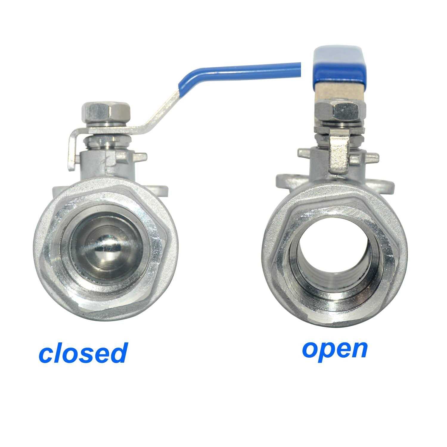 Megairon 2pcs 316 Stainless Steel 15 Full Port Ball Valve With Heavy Duty Blue Vinyl Insulation Handle - Zenithce