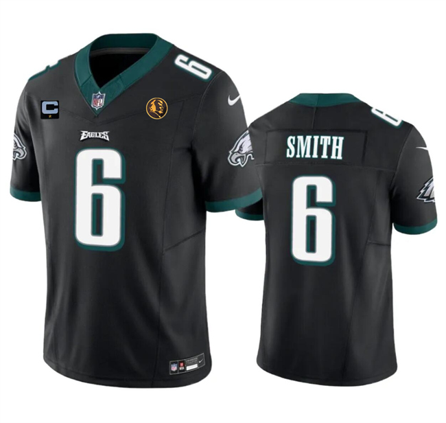 Philadelphia Eagles #6 DeVonta Smith Black 2023 F.U.S.E. With 1-Star C Patch And John Madden Patch Vapor Limited Stitched Jersey - Zenithce