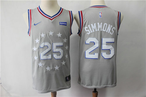 76ers #25 Ben Simmons Gray 2018-19 City Edition Swingman Jersey - Zenithce