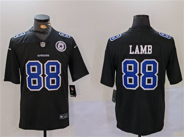 Dallas Cowboys #88 CeeDee Lamb Black Throwback With Patch Vapor Untouchable Limited Stitched Jersey - Zenithce