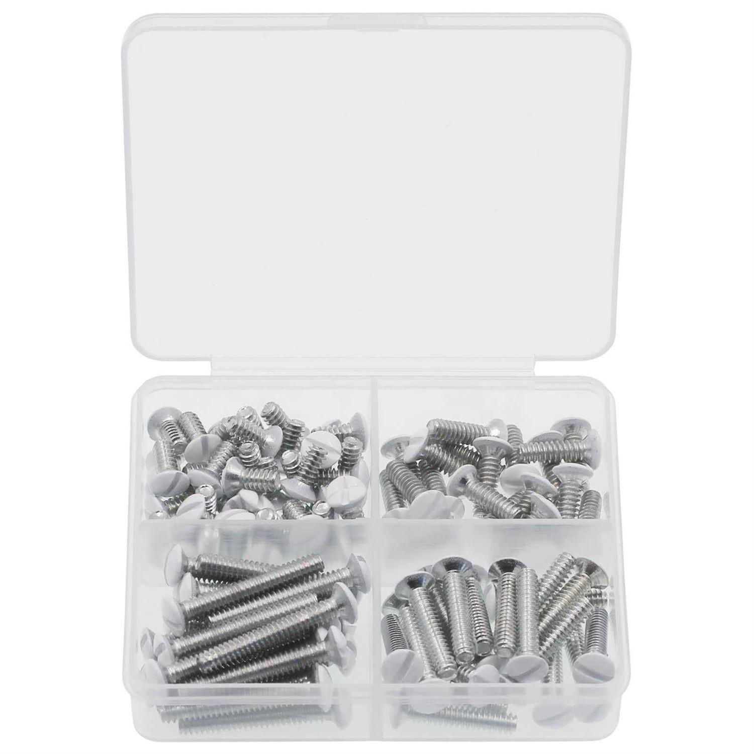Wall Plate Screws 100 pcs White Outlet Screws Long 6-32 Thread Light Electrical Cover Panel Switch Plate Screws - Zenithce