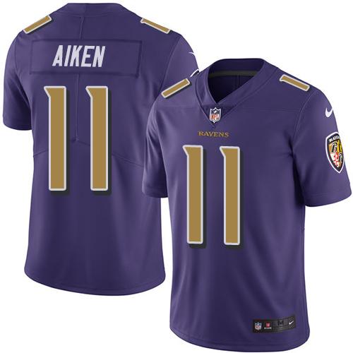 Ravens #11 Kamar Aiken Purple Stitched Limited Rush Nike Jersey - Zenithce