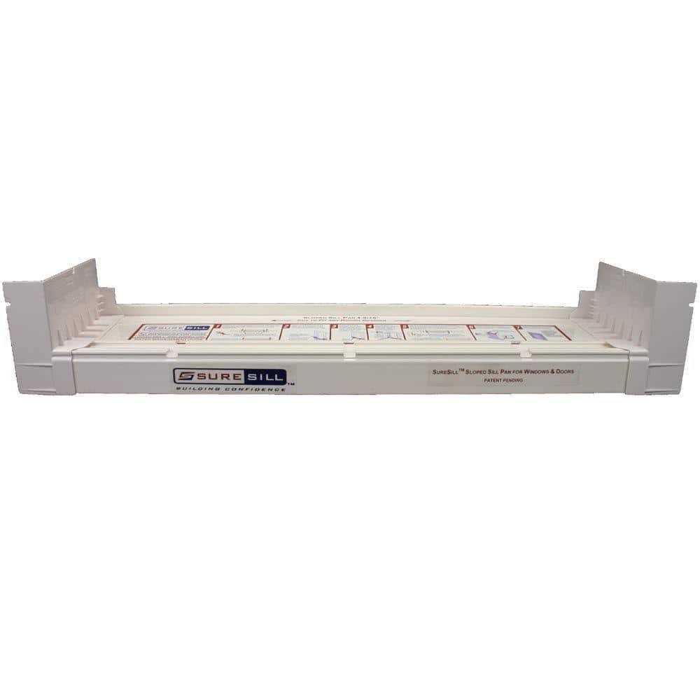 SureSill 6-9/16 in. x White PVC Sloped Sill Pan for Door and Window Installation and Flashing - Zenithce
