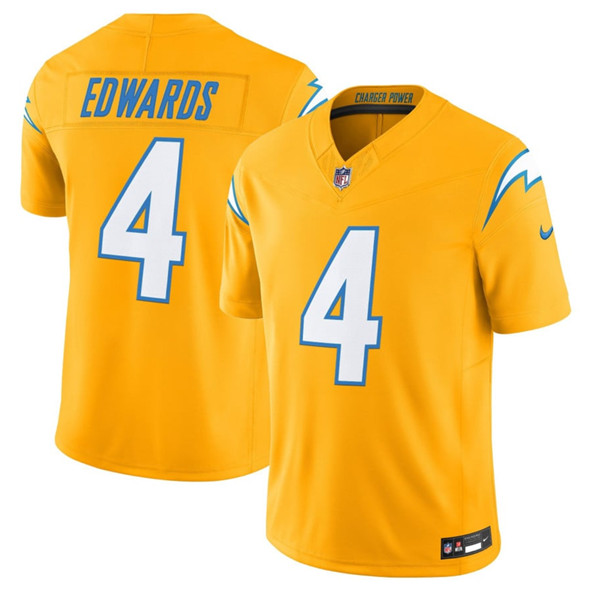 Los Angeles Chargers #4 Taylor Heinicke Gold 2025 F.U.S.E. Alternate Vapor Limited Stitched Jersey - Zenithce