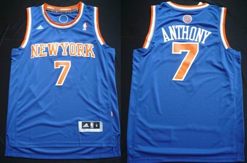 New York Knicks #7 Carmelo Anthony Revolution 30 Swingman 2013 Blue Jersey - Zenithce