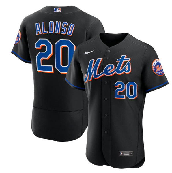New York Mets #20 Pete Alonso Black Flex Base Stitched Jersey - Zenithce