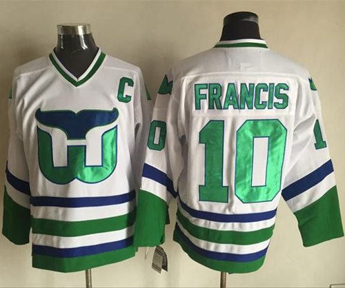 Whalers #10 Ron Francis White CCM Throwback Stitched Jersey - Zenithce