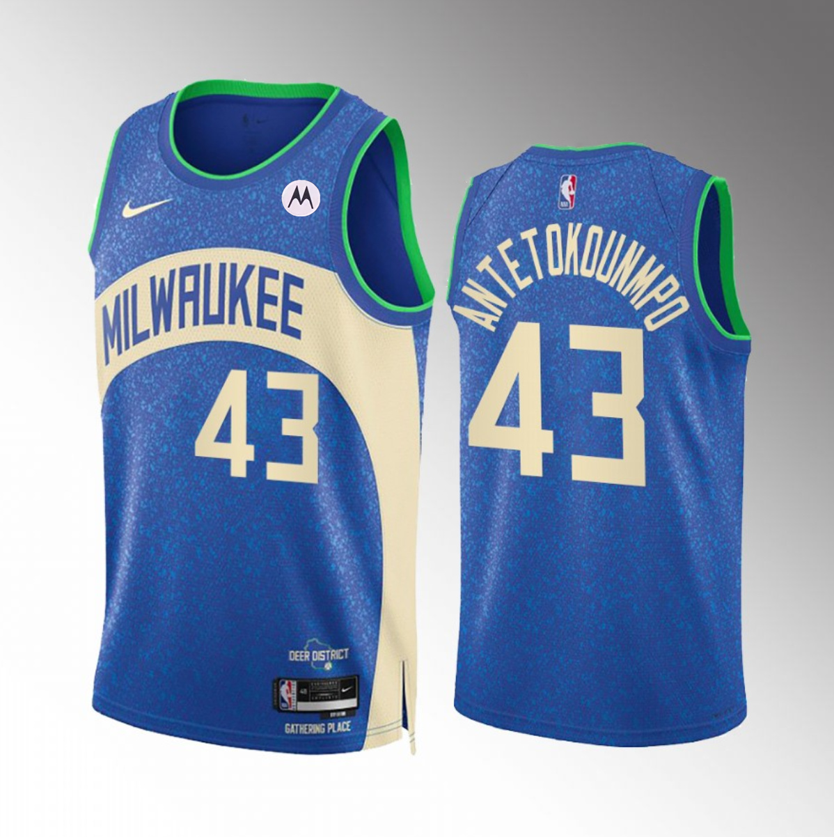 Milwaukee Bucks #43 Thanasis Antetokounmpo Blue 2023-24 City Edition Stitched Jersey - Zenithce