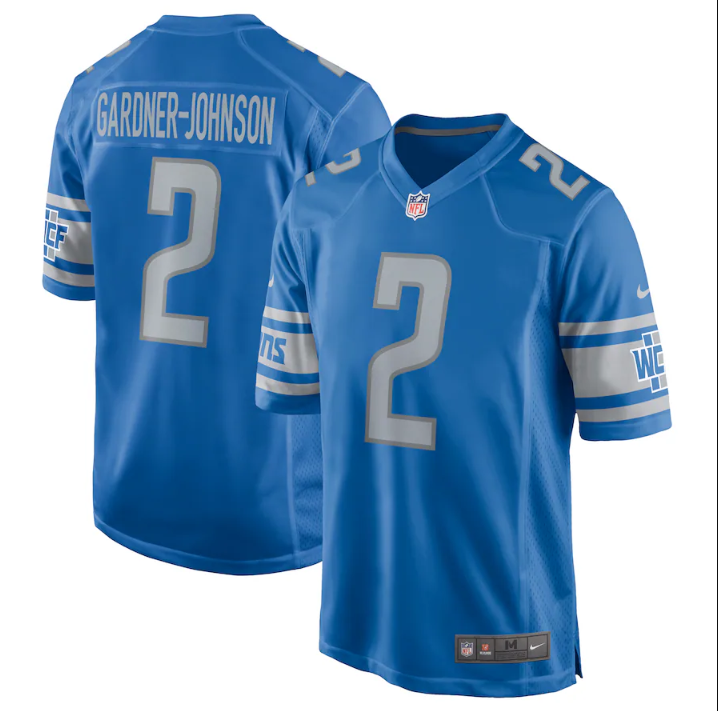 Detroit Lions #2 Chauncey Gardner-Johnson Blue Detroit Lions Stitched Game Jersey - Zenithce