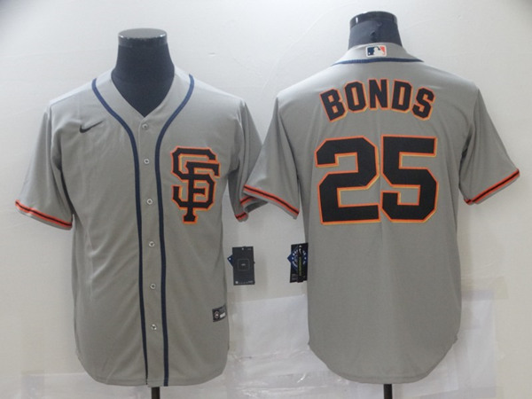 San Francisco Giants #25 Barry Bonds Gray Cool Base Stitched Jersey - Zenithce