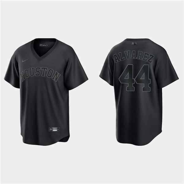 Houston Astros #44 Yordan Alvarez Black Pitch Black Fashion Replica Stitched Jersey - Zenithce