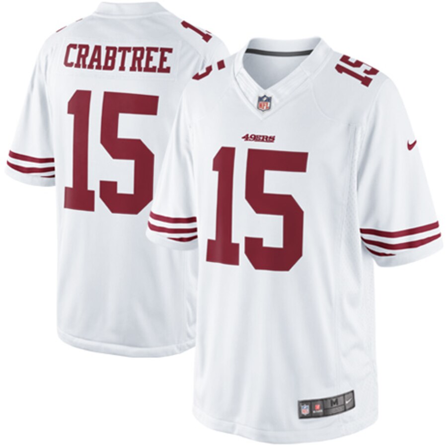 San Francisco 49ers #15 15 Michael Crabtree White Limited Stitched Jersey - Zenithce