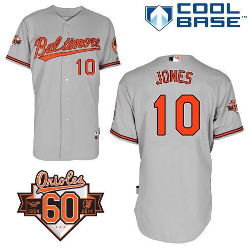 Orioles #10 Adam Jones Grey Cool Base Stitched Jersey - Zenithce