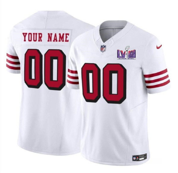 San Francisco 49ers Custom New White 2024 F.U.S.E. Super Bowl LVIII Patch Vapor Untouchable Limited Stitched Jersey - Zenithce
