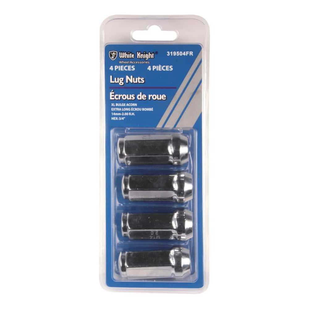 White Knight Wheel Lug Nuts 1704S-20AM 20 Pack 1/2-20 Lug Nuts Bulge Acorn - Zenithce