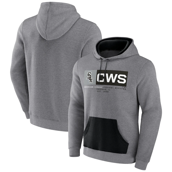 Chicago White Sox Heathered Gray Iconic Steppin Up Fleece Pullover Hoodie - Zenithce