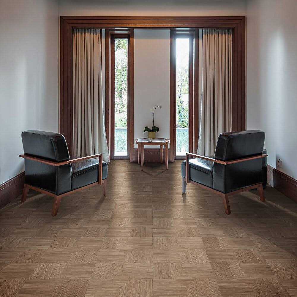 Perfection Floor Tile Parquet Satin 0.05-mil x 20-in W x 20-in L Water Resistant Interlocking Luxury Vinyl Tile Flooring - Zenithce