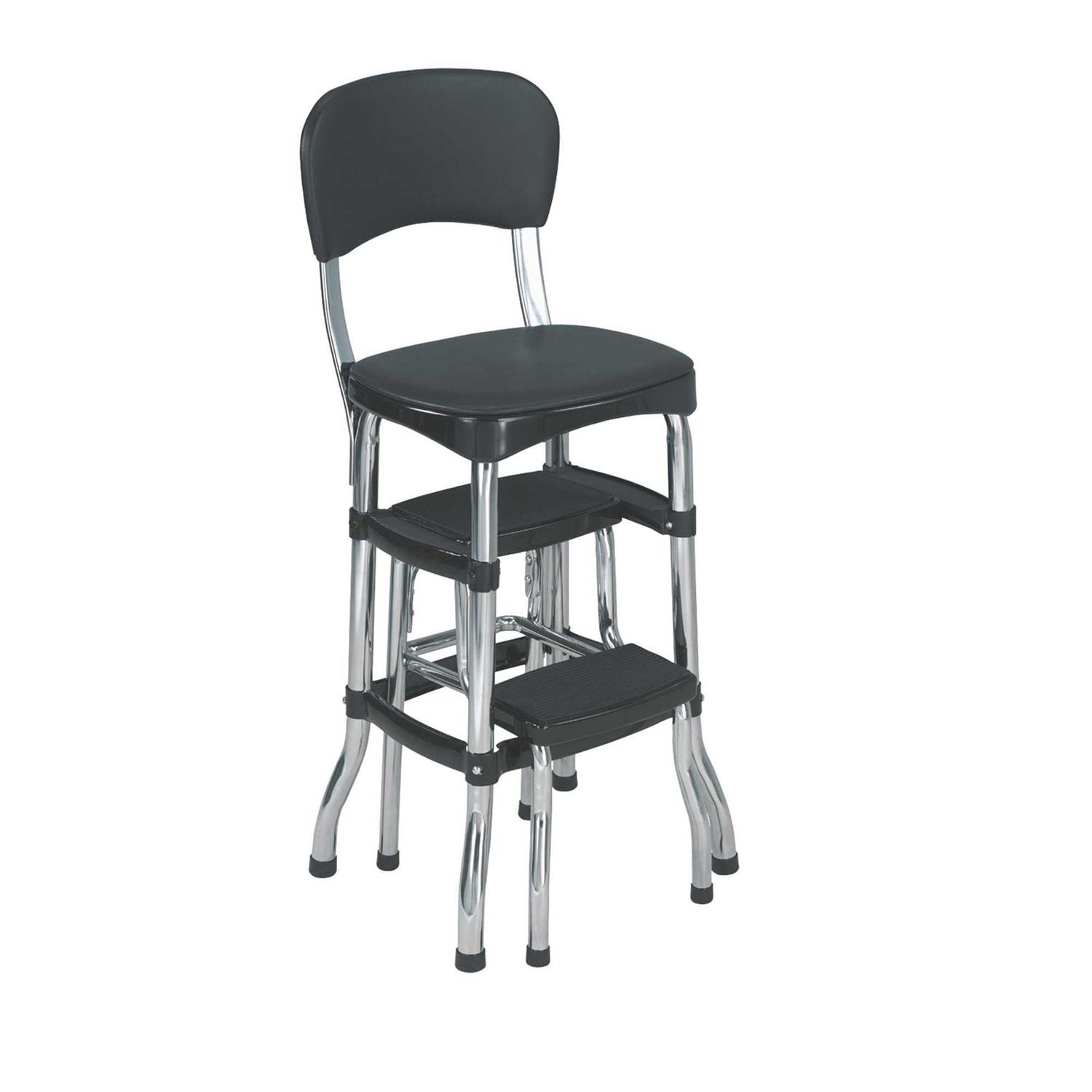 Cosco Black Retro Counter Chair / Step Stool - Zenithce