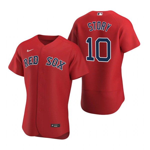 Boston Red Sox #10 Trevor Story Red Flex Base Stitched Baseball Jersey - Zenithce