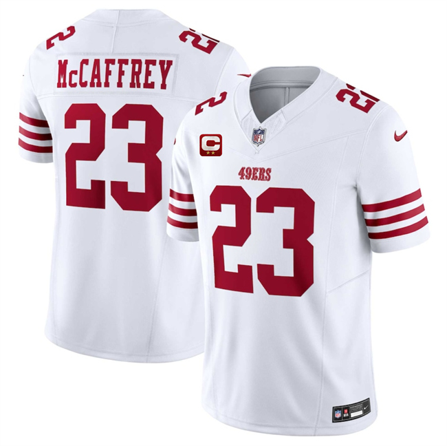 San Francisco 49ers #23 Christian McCaffrey White 2025 F.U.S.E. With 2-Star C Patch Vapor Untouchable Limited Stitched Jersey - Zenithce