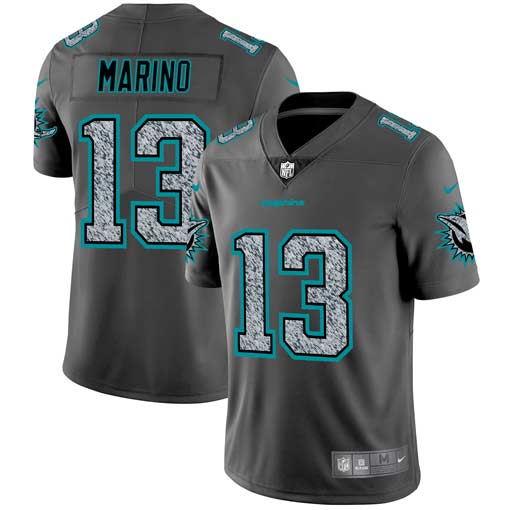 Miami Dolphins #13 Dan Marino 2019 Gray Fashion Static Limited Stitched Jersey - Zenithce