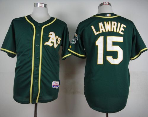 Athletics #15 Brett Lawrie Green Cool Base Stitched Jersey - Zenithce