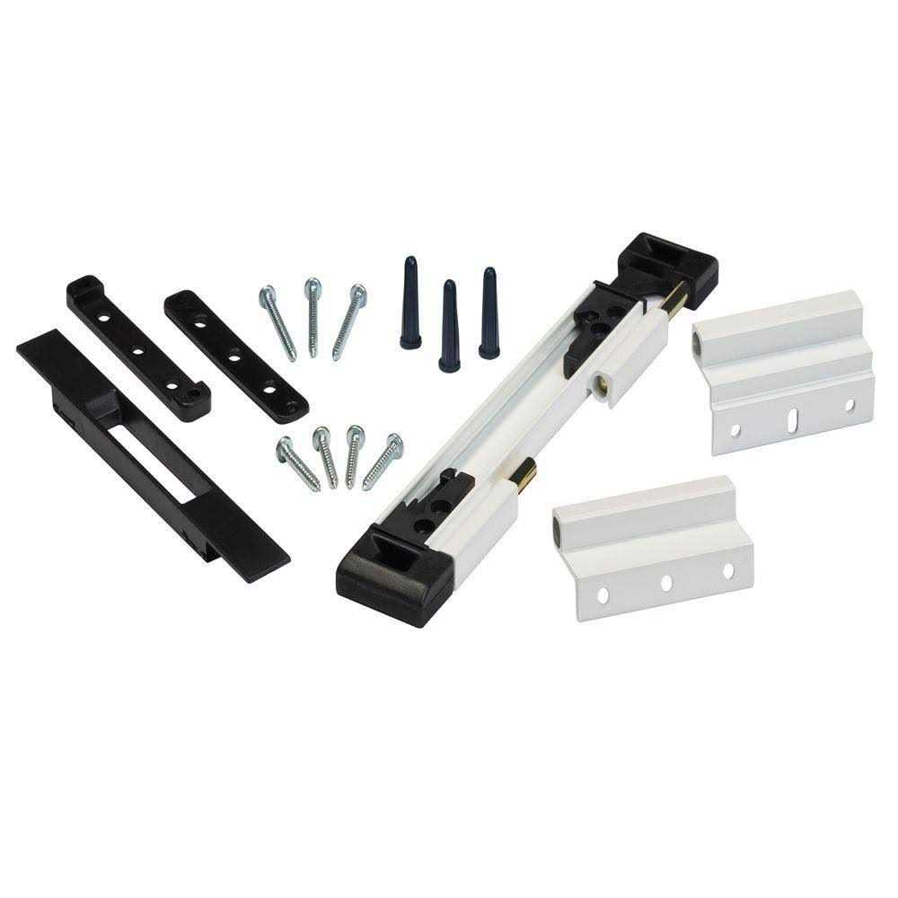 Home Fashion Technologies White Double Bolt Sliding Door Lock - Zenithce