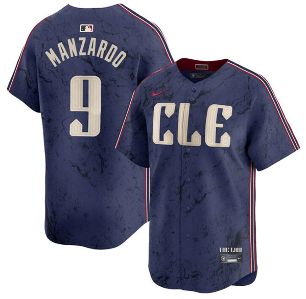 Cleveland Guardians #9 Kyle Manzardo Navy 2024 City Connect Limited Stitched Jersey - Zenithce