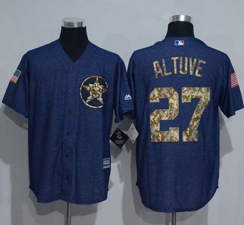 Astros #27 Jose Altuve Denim Blue Salute To Service Stitched Jersey - Zenithce