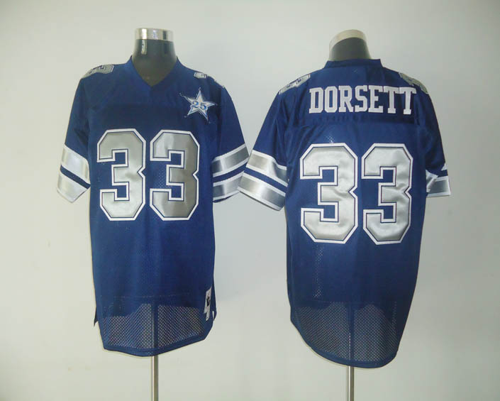 Mitchell Ness Cowboys #33 Tony Dorsett Blue With 25TH Stitched Throwback Jersey - Zenithce