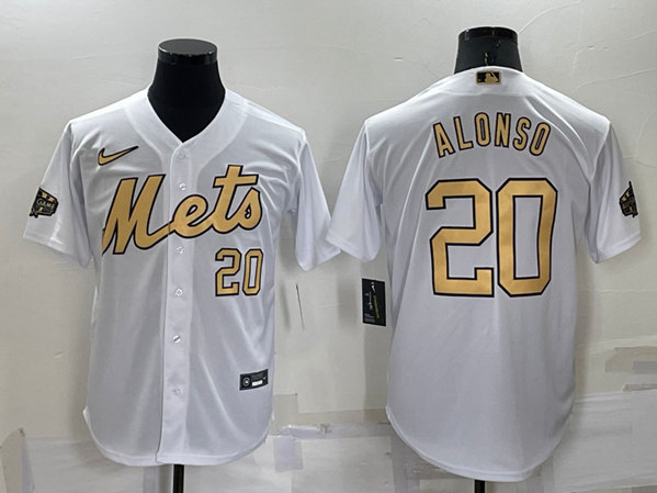 New York Mets #20 Pete Alonso White 2022 All-Star Cool Base Stitched Baseball Jersey - Zenithce