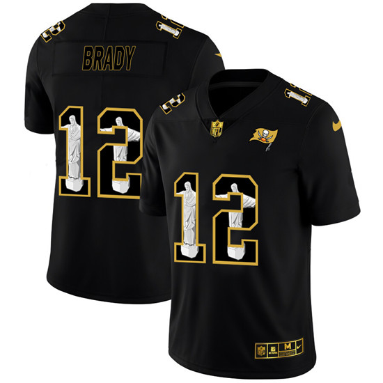 Tampa Bay Buccaneers #12 Tom Brady 2020 Black Jesus Faith Edition Limited Stitched Jersey - Zenithce