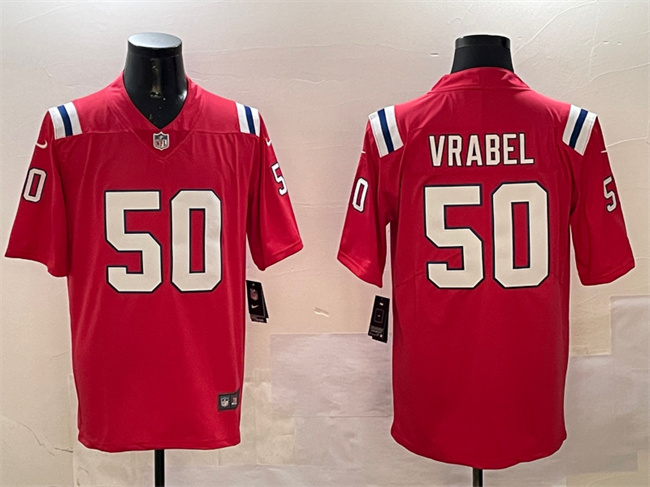 New England Patriots #50 Mike Vrabel Red Vapor Limited Stitched Jersey - Zenithce