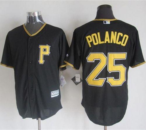 Pirates #25 Gregory Polanco Black New Cool Base Stitched Jersey - Zenithce