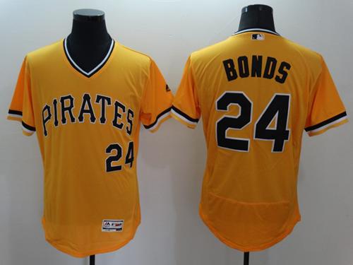 Pirates #24 Barry Bonds Gold Flexbase Authentic Collection Cooperstown Stitched Jersey - Zenithce