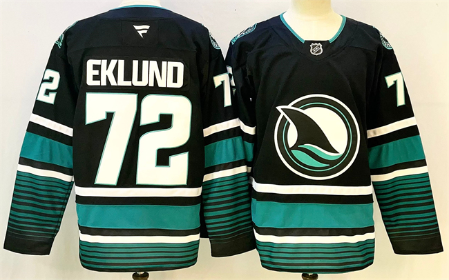 San Jose Sharks #72 William Eklund Black 2024-25 Alternate Stitched Jersey - Zenithce
