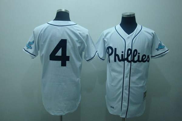 Mitchell And Ness Phillies #4 Jimmy Foxx Stitched White Throwback Jersey - Zenithce