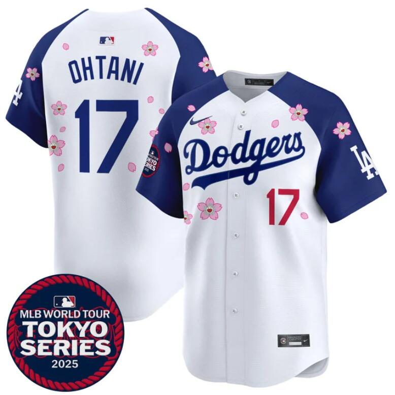 Los Angeles Dodgers #17 Shohei Ohtani White Royal 2025 Tokyo Series Limited Stitched Jersey - Zenithce