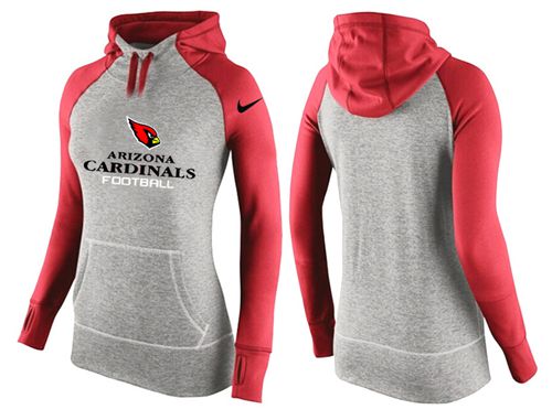 Women's Nike Arizona Cardinals Performance Hoodie Grey   Red_2 - Zenithce