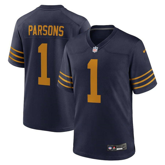 Green Bay Packers #1 Micah Parsons Navy The 1923 Classic Football Stitched Game Jersey - Zenithce