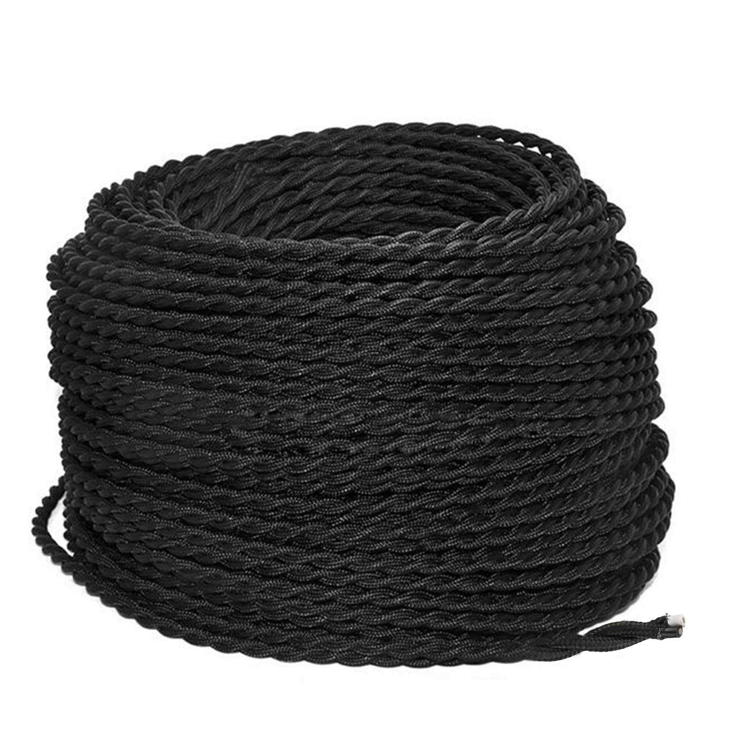 Helunsi 32.8ft Twisted Cloth Covered Wire 18/2 Cloth Covered Electrical Wire - Zenithce